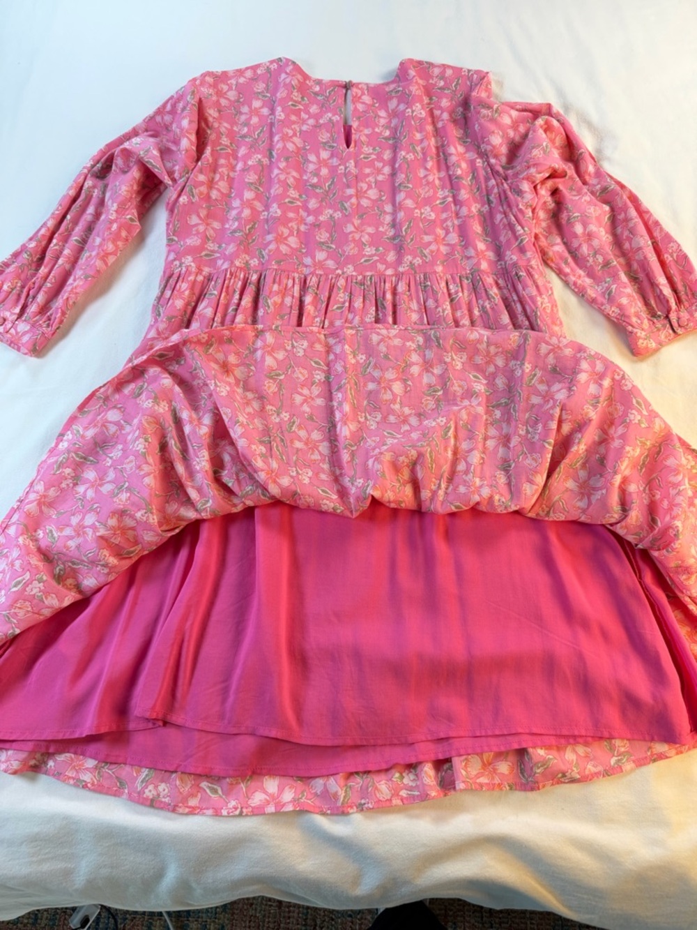 Vineyard Vines Oleander Floral Tiered Long Sleeve Dress Size Small - Picture 6 of 8